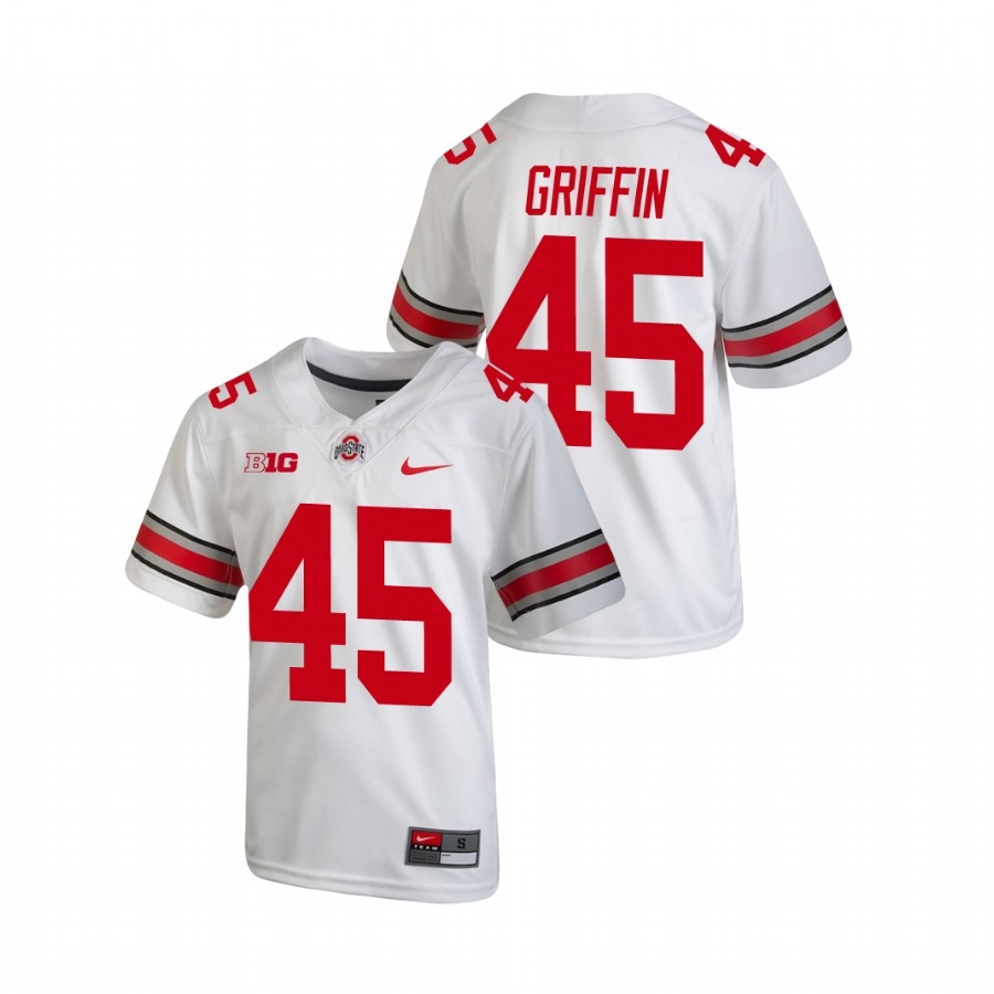 Ohio State Buckeyes Youth NCAA Archie Griffin #45 White Replica College Football Jersey NKZ6849QU